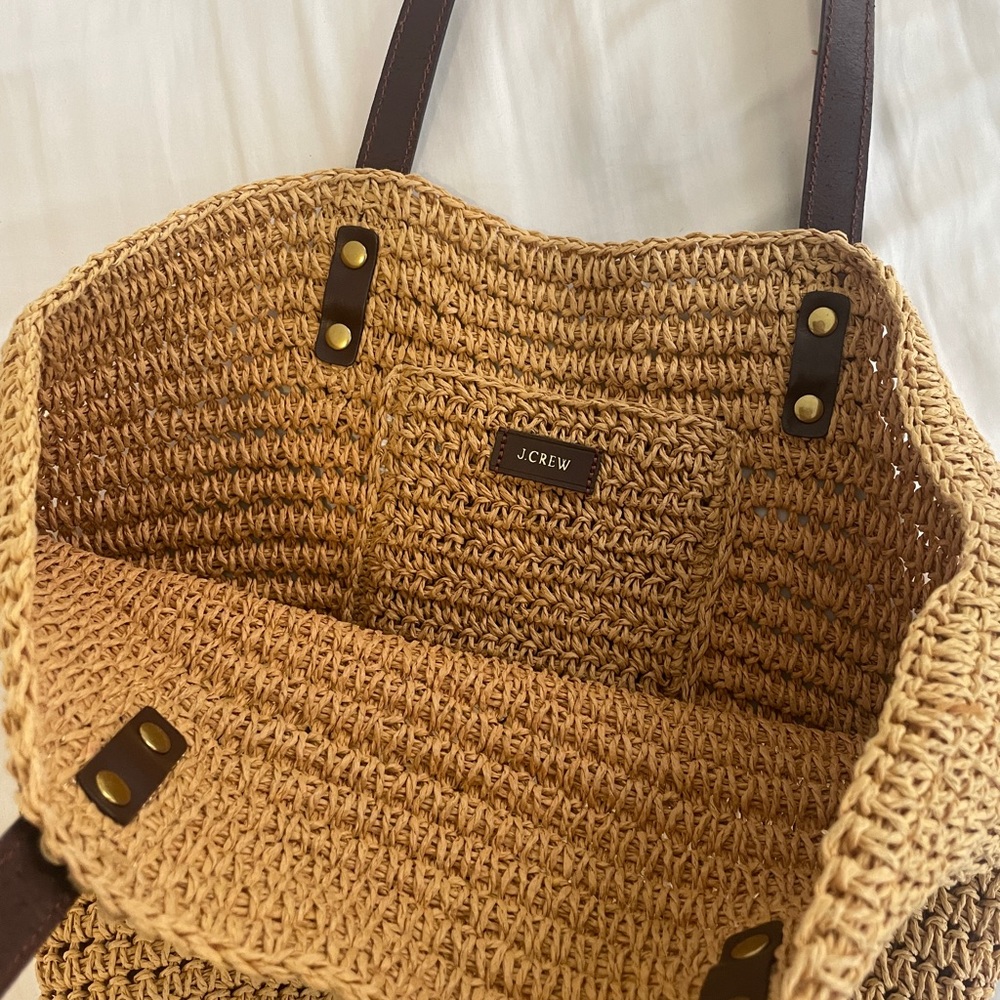 Jcrew straw tote bag